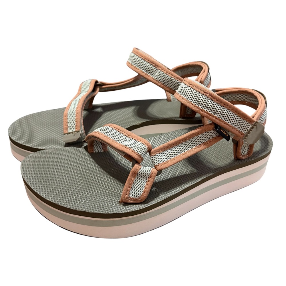 Teva Midform Universal Platform Sandals Sage Green Peach 1102451 Mens 11